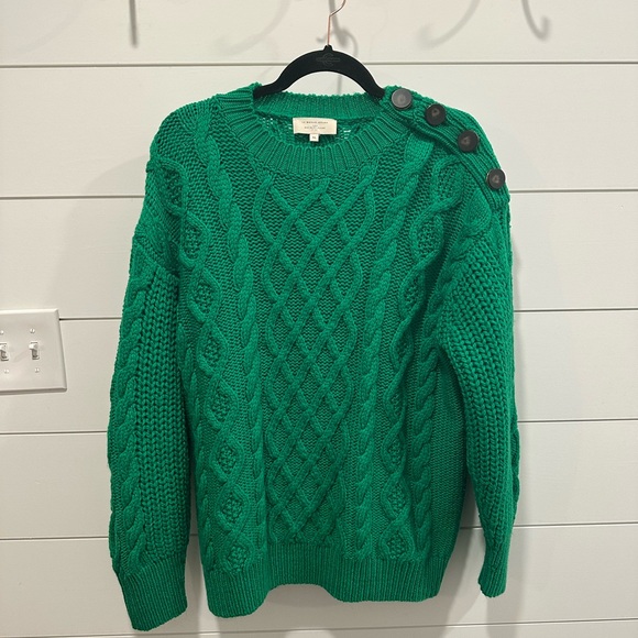 Sézane Bright Green Cable Knit Sweater - Picture 6 of 7